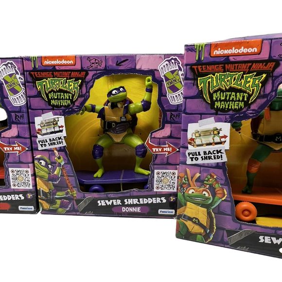 Teenage Mutant Ninja Turtles TMNT Sewer Shredders 5" Set of 4 Skateboard New - Picture 3 of 10